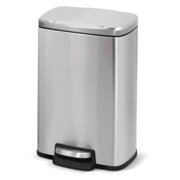 Stylish Rectangular Stainless Steel Trash Can