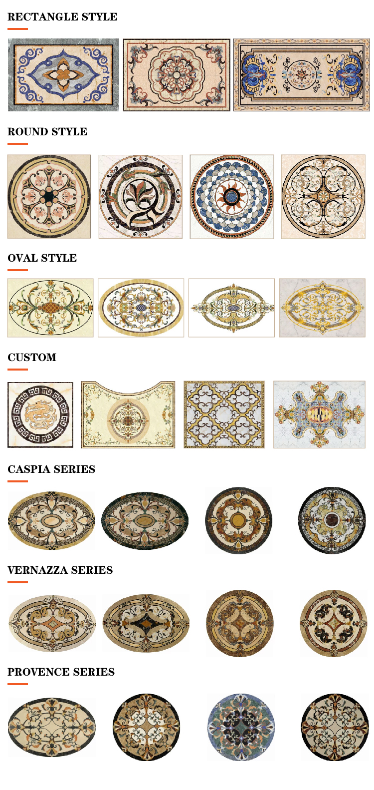 Custom Luxury Private Villa Classic Tile Flower Waterjet Marble Natural Stone Tiles Design Floor Pattern