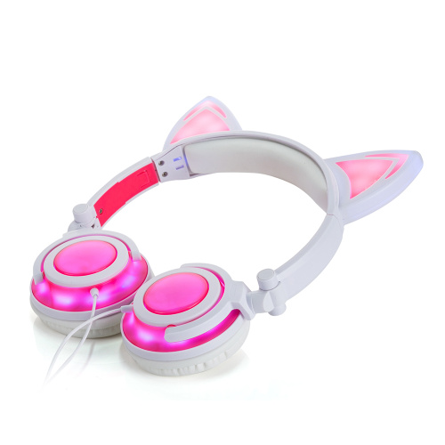 casque d&#39;oreille de chat mignon rougeoyant rechargeable