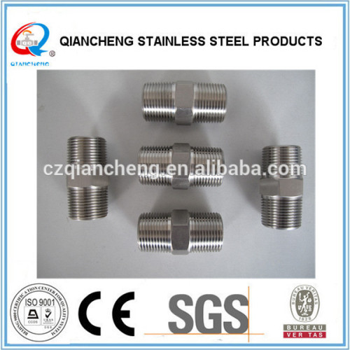 pipe fittings stainless steel hex nipple BSPP