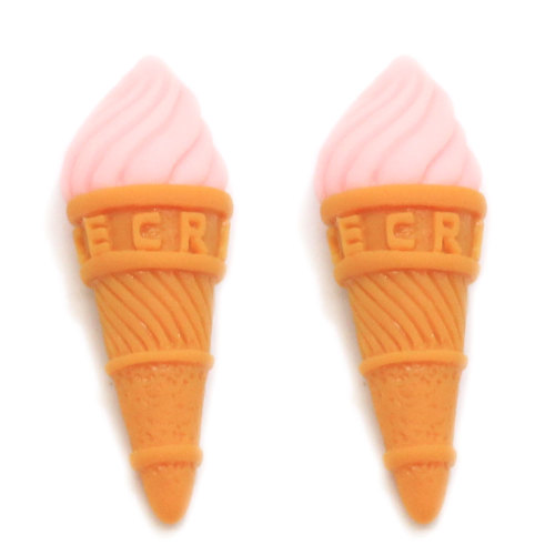 Wholesale Sweet Ice Cream Cone Resin Flatback Cabochon Charms 3D Ice-cream Simulation Food Beads For Jewelry