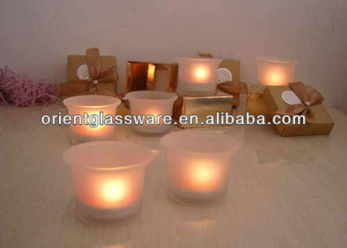 simple small frosting glass candle holders suit