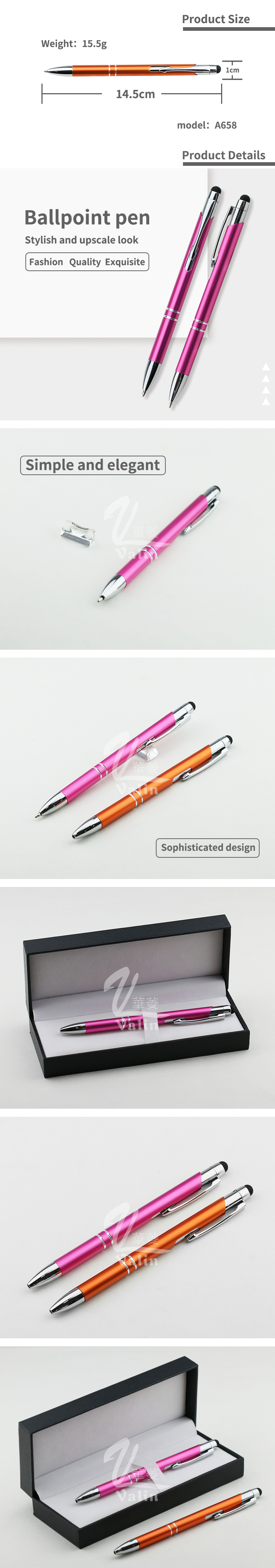 Soft touch ball point promotional gift pen with custom logo