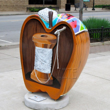 Cheap park garden fiberglass fruit resin apple sculpture