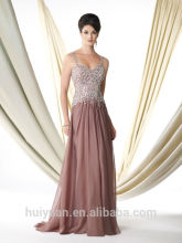 hot pink chiffon beaded strap mother islamic evening wear