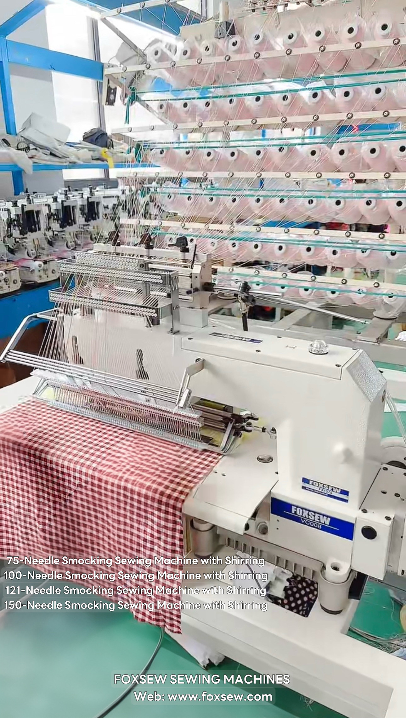 Mesin Jahit Smocking 75 Jarum dengan Shirring FOXSEW FX1075 -2 75-Needle Smocking Sewing Machine with Shirring FOXSEW FX1075 -2