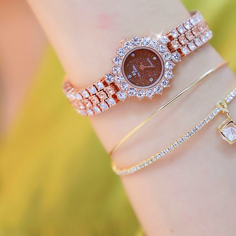 BS 2019 New Hot Quartz Casual Ladies wristwatch High-end Linked List Custom Full Diamond Women's Watch FA1580
