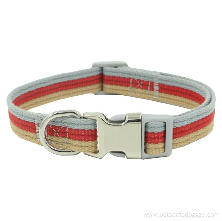 Fashion Adjustable Metal Hardware Polyester Dog Collar