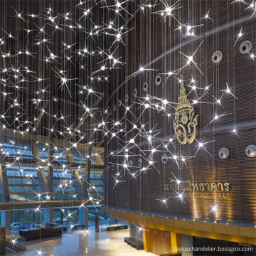 Auditorium glisten star shape large chandeliers light