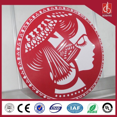 Customed Round Double-side Acrylic Red Led Light Box Sign