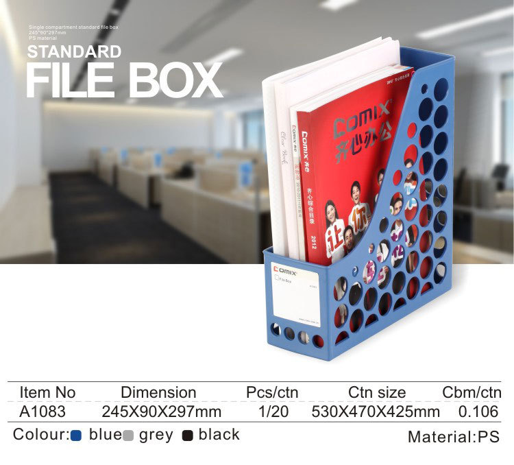 hot selling one fixed type plastic office choice magazine file