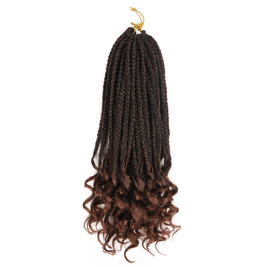 18 Inch Popular Curly End 3D Split Twist 100% Synthetic Hair Box Braid Crochet