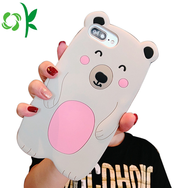 Cartoon Bear Shape Silicone Phone Case for IphoneXS