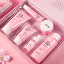 LAIKOU Sakura Facial Set: Moisturizing Creams & Cleanser for Skin Tone Improvement