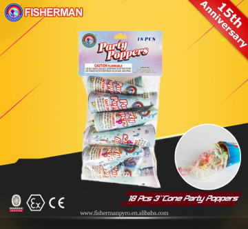 Hot sale birthday cone party popper for party decoration