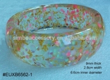 resin bangle with mini dry flowers and acrylic beads,acrylic bangle,lucite bangle,bakelite bangle,resin jewelry,hot new for 2016