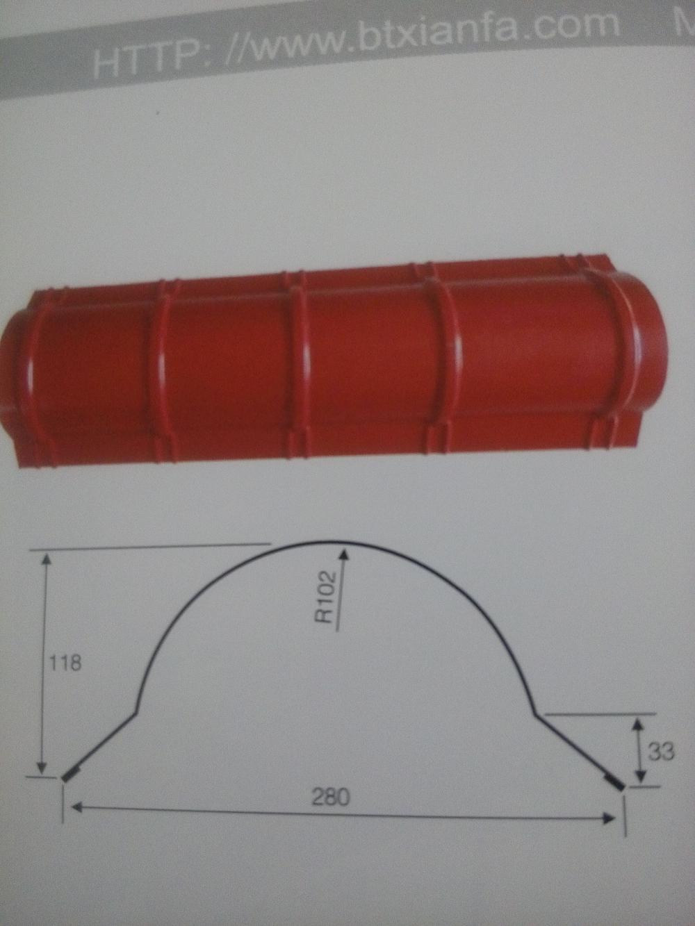 Galvanized Glazed Tile Ridge Cap Roll Forming Machine