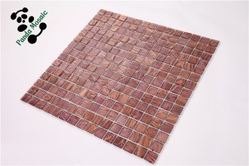 SMH21 linear bright brown mosaic glass bath tile gold star glass mosaic