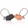 Double Heart Lovely Pig Par Trinket Keychain