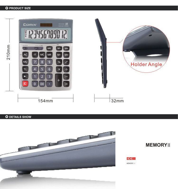 Durable Multifunctional 12 digits Desktop Graphic Calculator