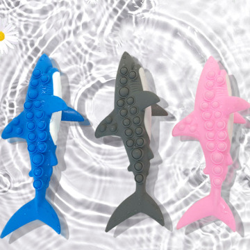 Köpekbalığı itme kabarcık pop oyunu fidget duyusal oyuncak