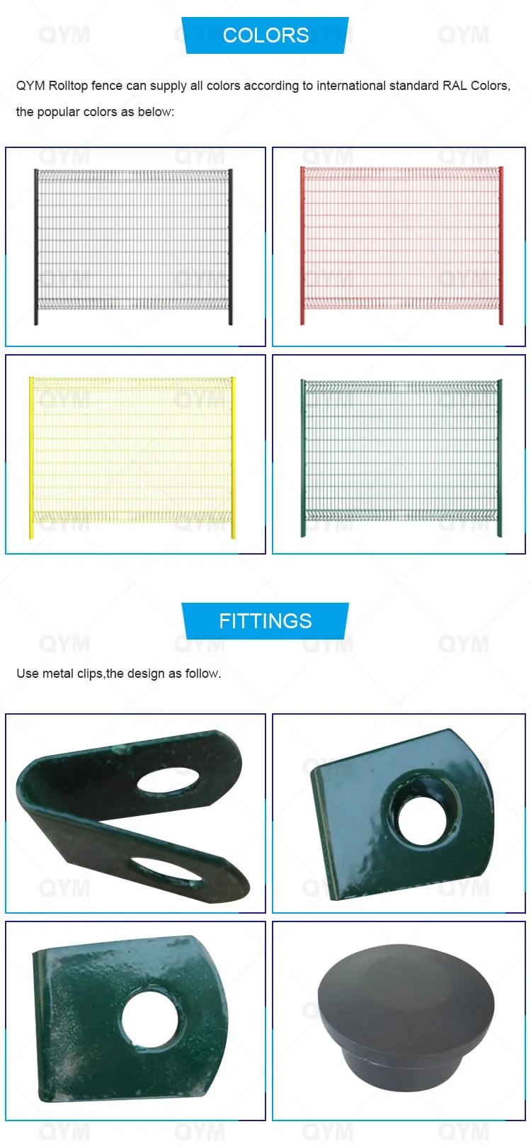 Roll Top Mesh Fence Panels Brc Welded Wire Mesh Fence