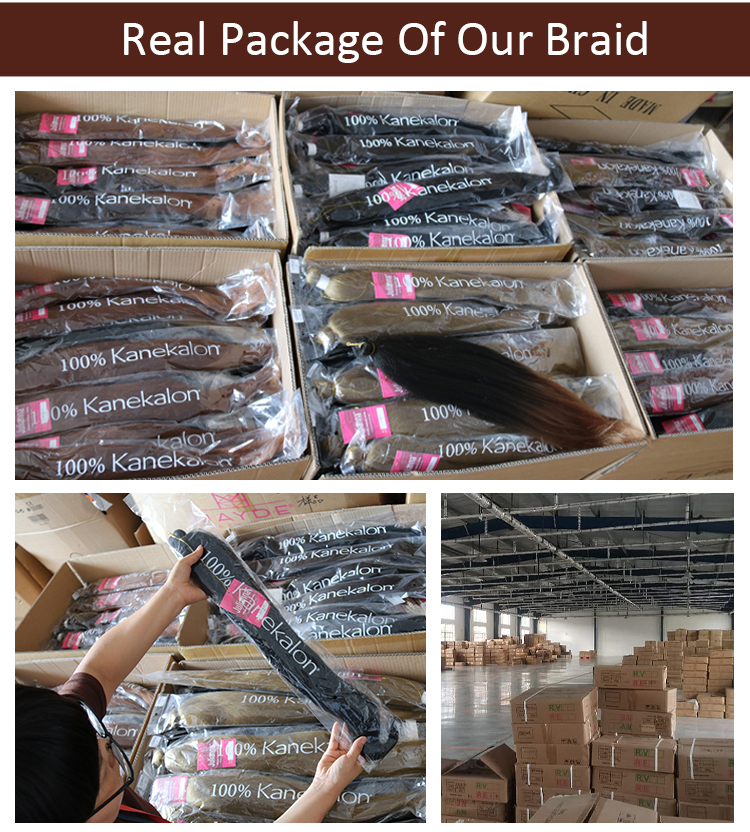 100% kanekalon braid custom package 52" 90g synthetic pre stretched braiding hair odm extension kids synthetic kanekalon