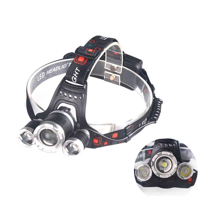 Hot Waterproof Adjustable Focus Head Lamp 1000lm T6 R2 LED Rechargeable Work Light Zoomable Flashlight Headlamp