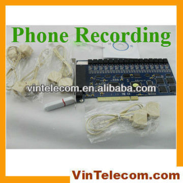 16ch PCI Telephone recording system for PBX