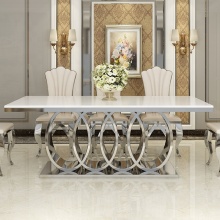 Luxury Stainless Steel Dining Tables for Marble Tops in Restaurants