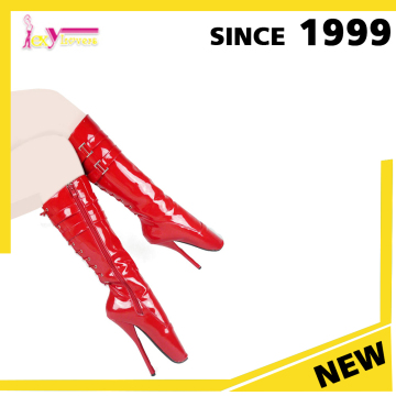 alibaba co uk Brand Name red shiny PU Dancing knee boots pointe Ballet Shoes