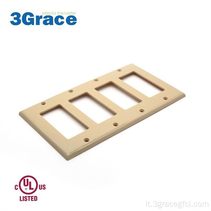 Decoratore a 4 gang GFCI Switch Vietti di uscita Piatta parete