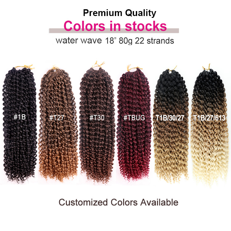 Wholesale Pre Loop 22 3 Color Water Wave Long Extensions Bohemian Waterwave 18 Inch Crochet Braid Hair Passion Twist