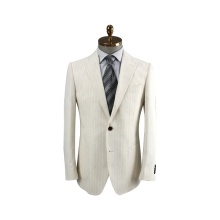 Latest men suit design Spring style fashion elegant stripes white suits men wedding suits