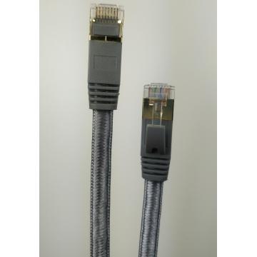 Abgeschirmtes Cat7-Flach-Nylon-geflochtenes Ethernet-Kabel