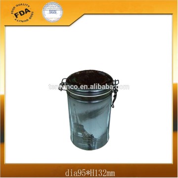 Round Tea Tin Can with Airproof lid and Metal Clip