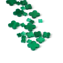Natural Green Agate Stone Four Leaf Clover Stone