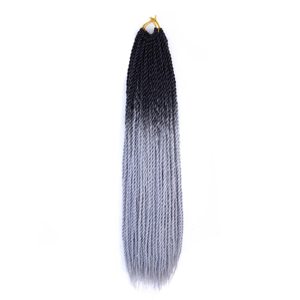MYZYR 20inch Ombre Senegalese Twist Braiding Hair Crochet Braids Synthetic Crochet Hair Extensions Black Brown Women