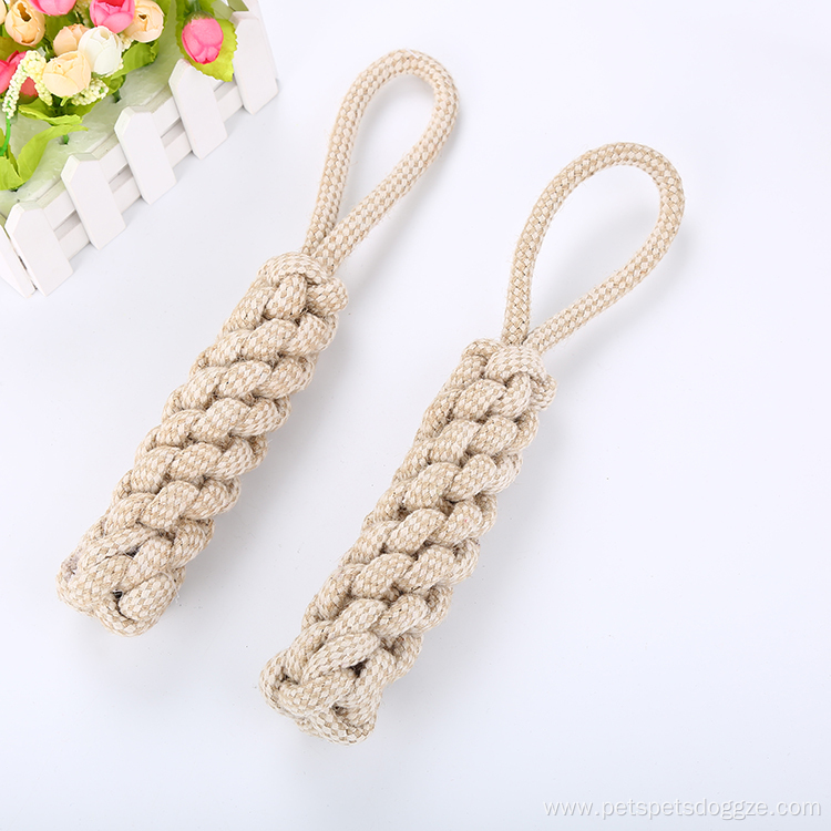 Hemp Rope Toy with Handle Dog Chew Toy