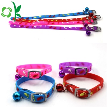 Colorful Dog Silicone Pet Cat Collar with Bell