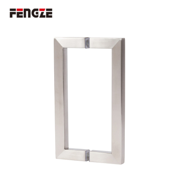 Square 6" Back-to-Back Solid Glass Door Handle