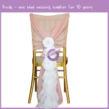 19869 blush pink white flower ruffle chair sash