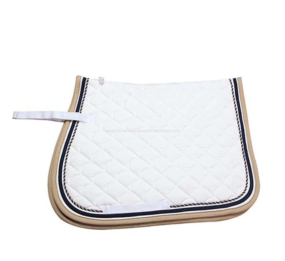 White Dressage Polycotton Horse Saddle Pad