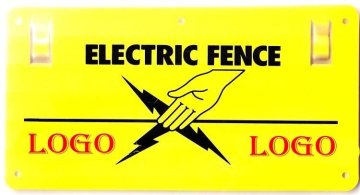 perimeter security electric fence warning sign