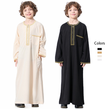 Wholesale Islamic Clothing: Embroidered Thawb, Caftans, Boys' Abayas with Zipper Pockets and Long Sleeves