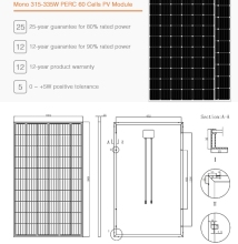 60 Cells Monocrystalline Silicon 335W Solar Panel