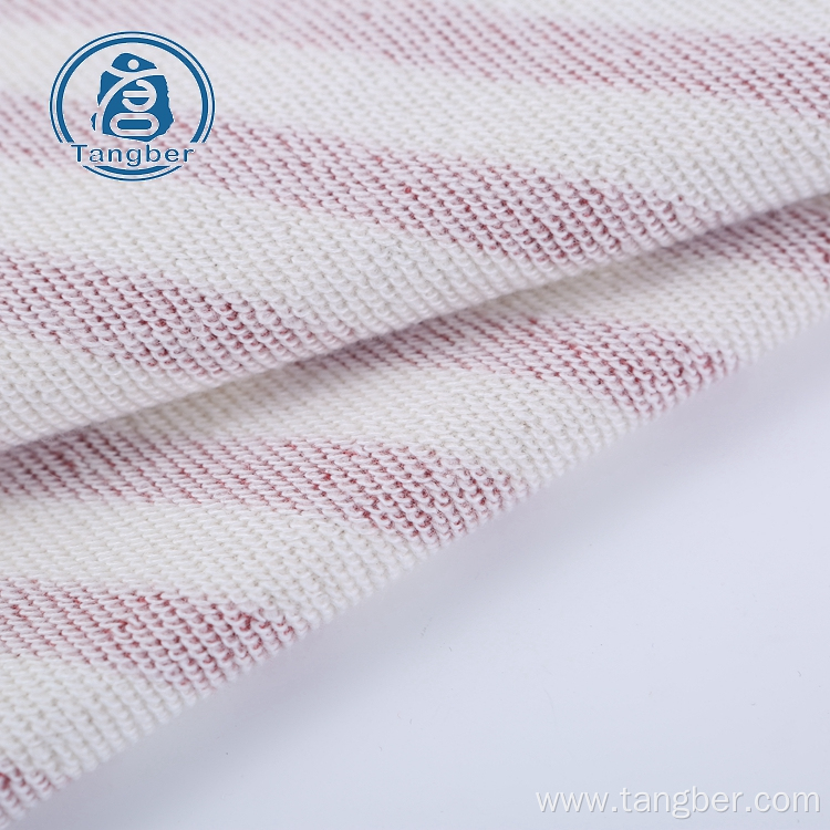 Knit 100% cotton stripe french terry fabric