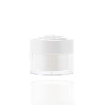plastic cosmetic cream jar with white rose lid