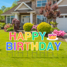Factory Price Outdoor Waterproof Corrugated Yard Signs - Happy Birthday Letters