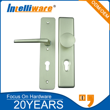 European interior door lever handle on plate